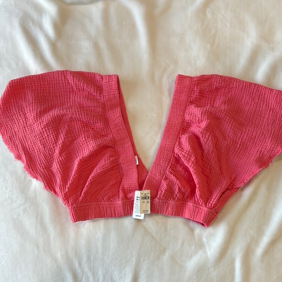Aerie Pink Linen Crop Top - Picture 3 of 3